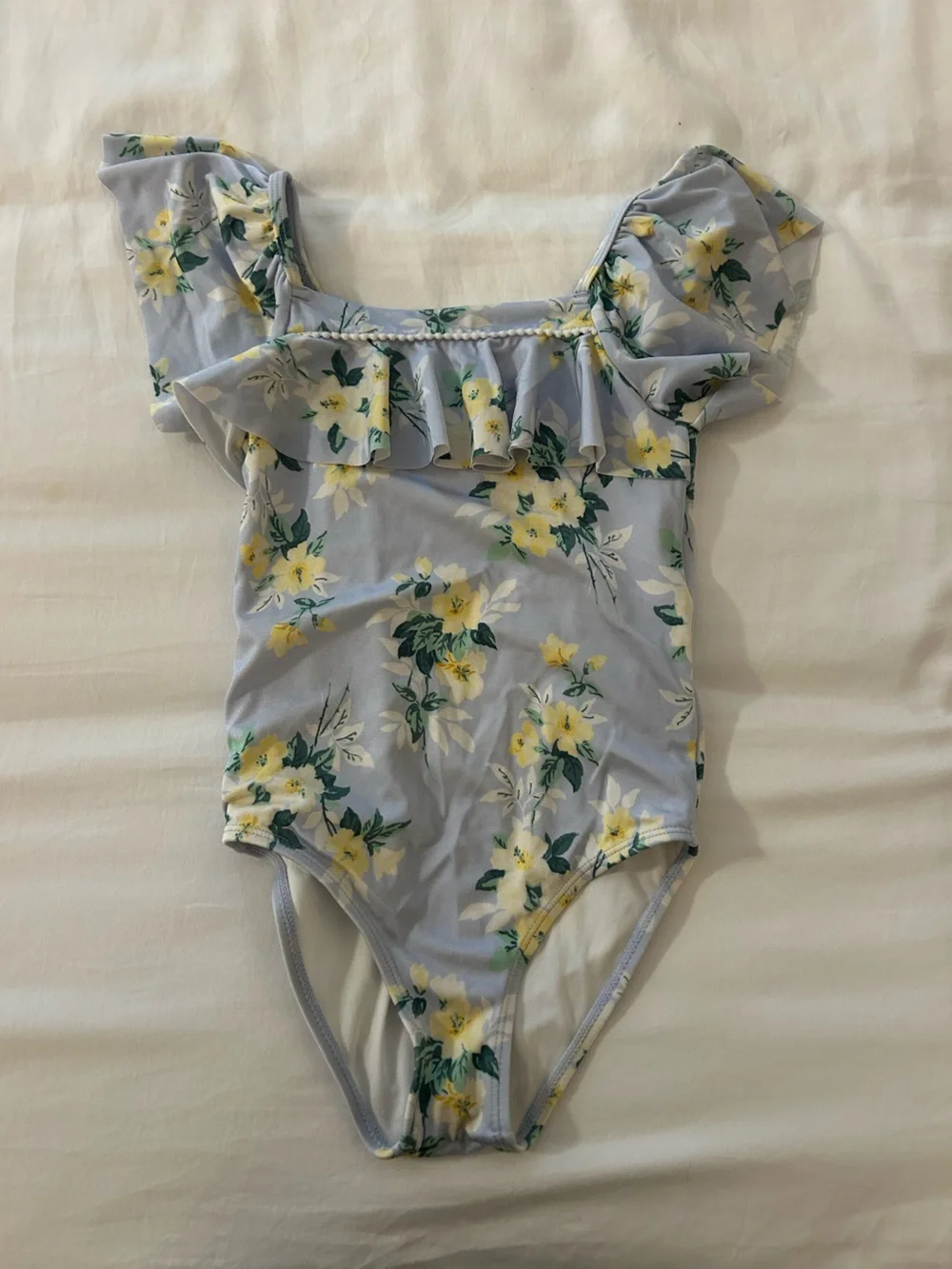 Janie and Jack Light Blue Floral One-Piece Swimsuit